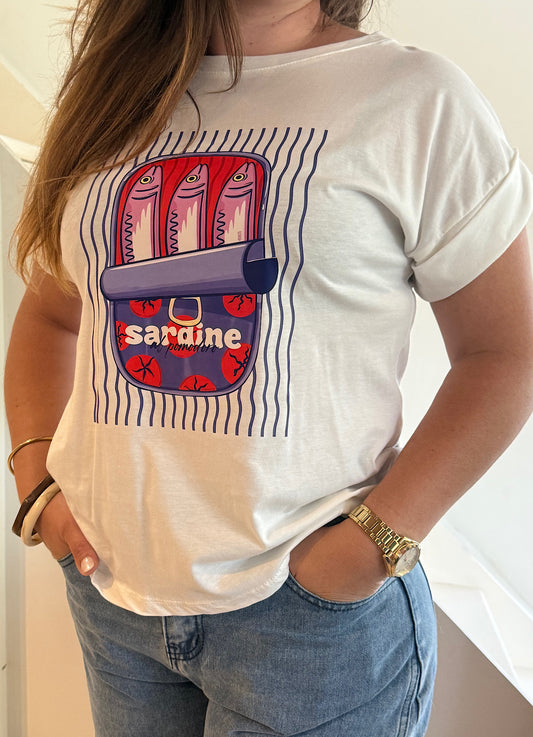Tee-Shirt blanc Sardine