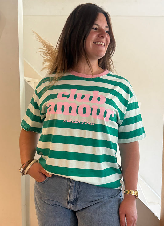 Tee-shirt rayé « Club amour »