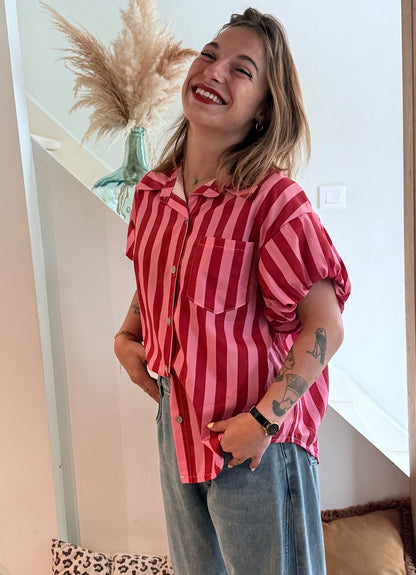 Chemise Rayé rouge & rose
