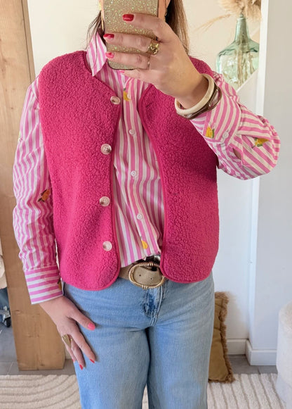 Gilet sans manches effet teddy