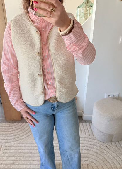 Gilet sans manches effet teddy