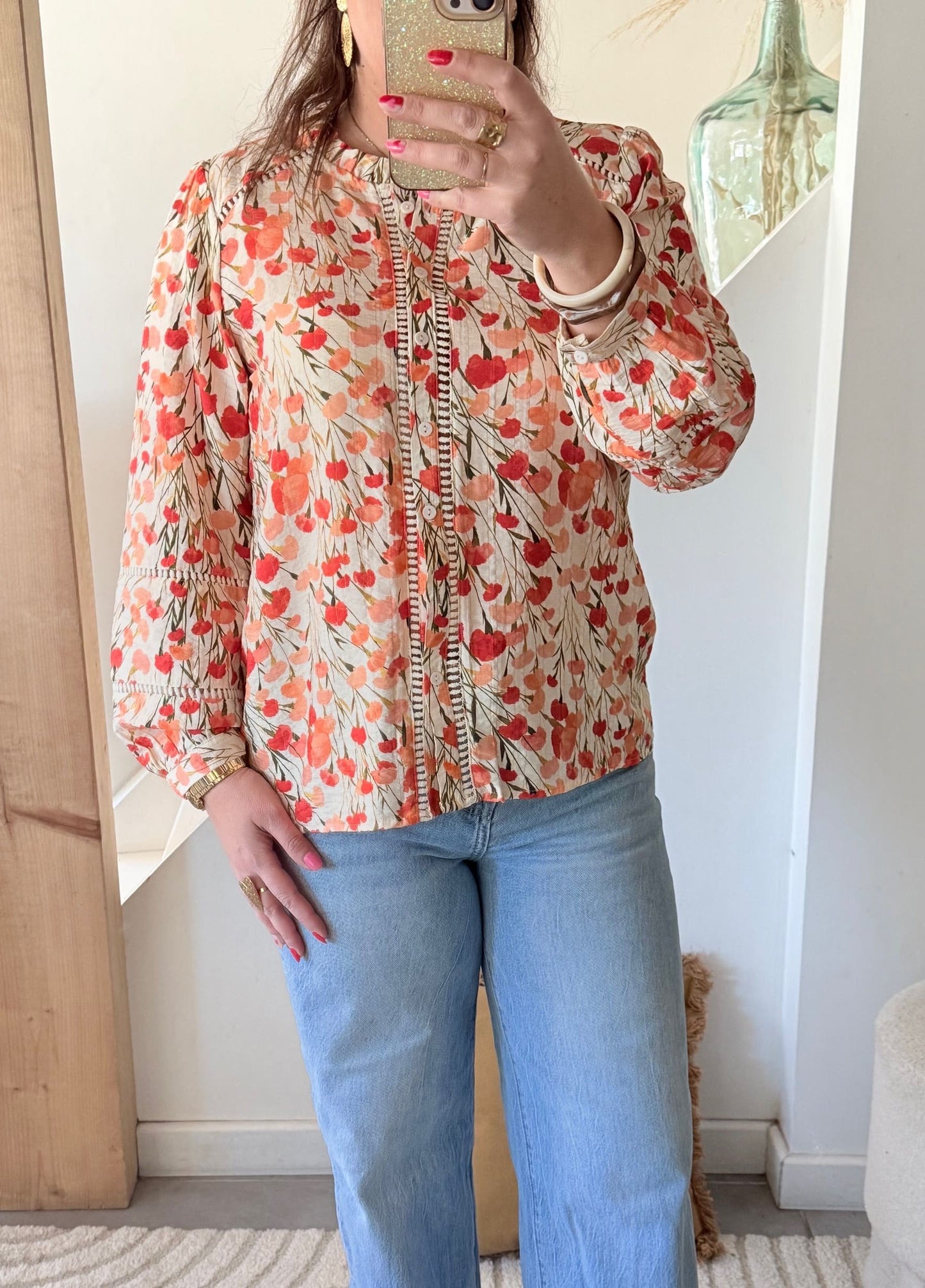 Chemisier fleuri bohème