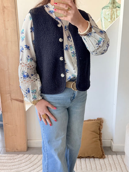 Gilet sans manches effet teddy