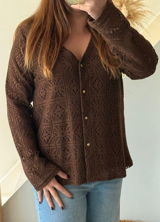 Image principale

Chemisier ajouré chocolat doublé femme grande taille du L au 4XL

Image portée

Chemisier chocolat ajouré avec doublure porté avec jean pour look chic grande taille

Détail matière

Détail de la matière ajourée doublée sur chemisier femme chocolat grande taille