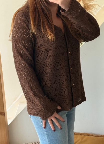 Image principale

Chemisier ajouré chocolat doublé femme grande taille du L au 4XL

Image portée

Chemisier chocolat ajouré avec doublure porté avec jean pour look chic grande taille

Détail matière

Détail de la matière ajourée doublée sur chemisier femme chocolat grande taille